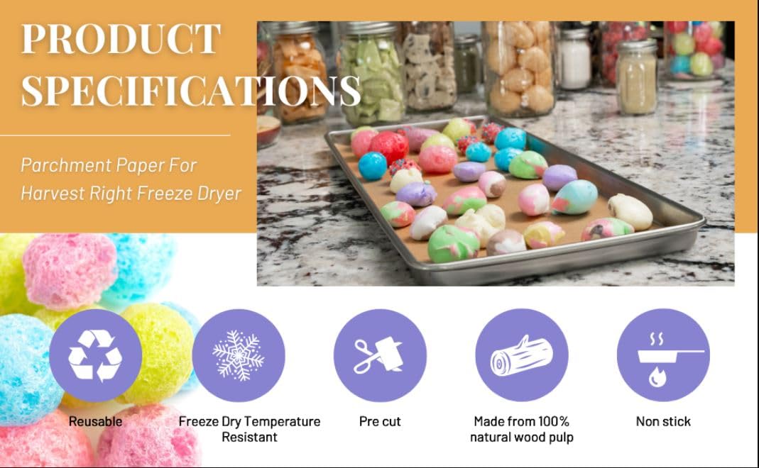 Crunch Co. Parchment Paper For Harvest Right Freeze Dryer
