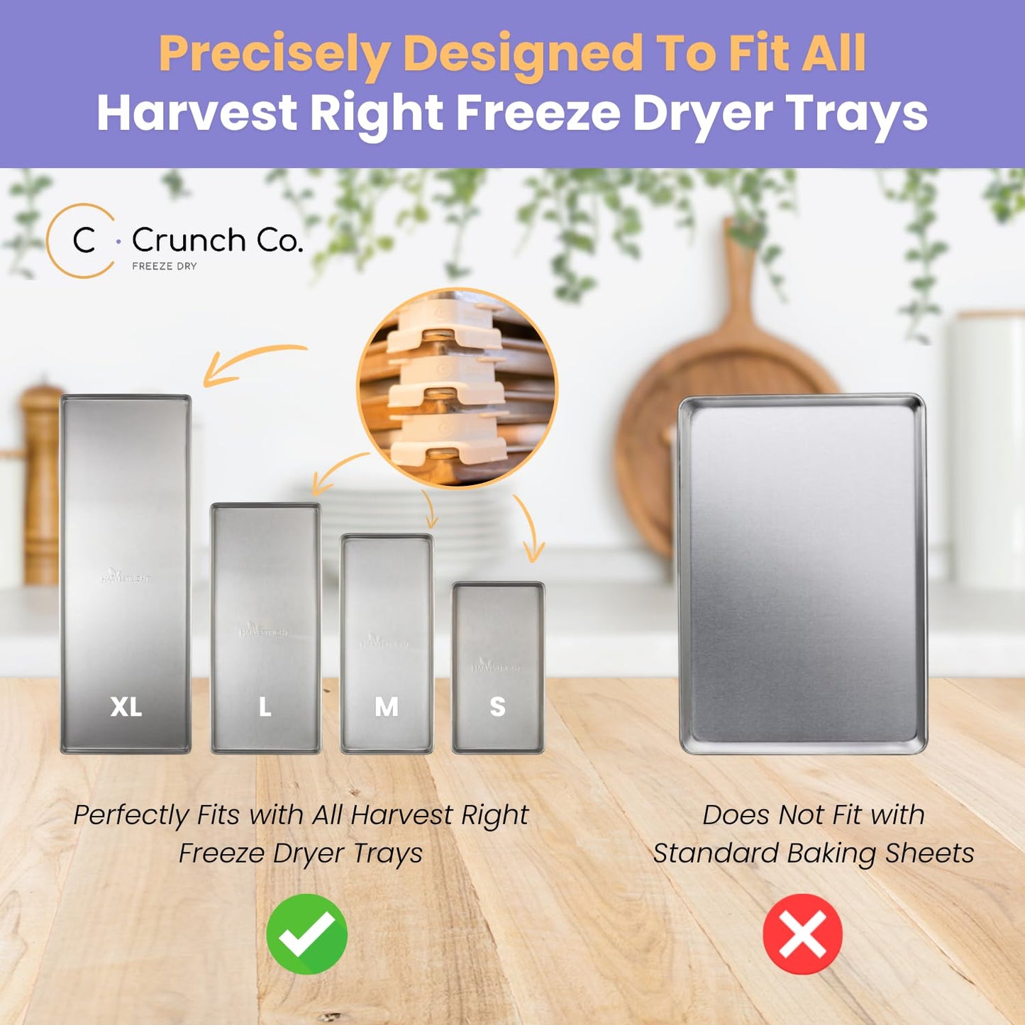 Crunch Co. 16 Tray Stackers for Harvest Right Freeze Dryer Trays – Compatible with All Sizes – Freeze Dryer Accessories for Pre-Freezing