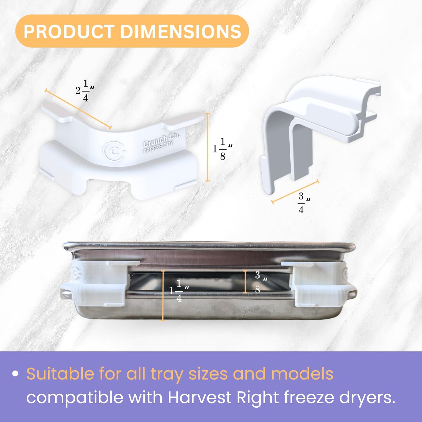 Crunch Co. 16 Qty Tray Stackers for Harvest Right Medium Freeze Dryer Trays Freeze Dryer Accessories