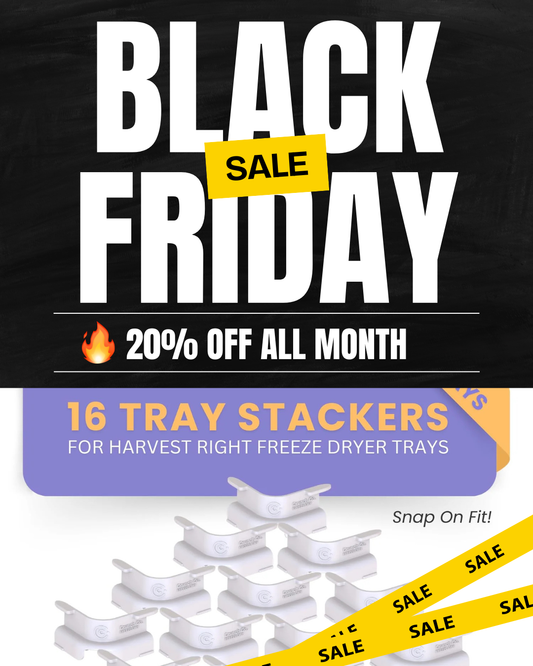 Crunch Co. 16 Tray Stackers for Harvest Right Freeze Dryer Trays – Compatible with All Sizes – Freeze Dryer Accessories for Pre-Freezing