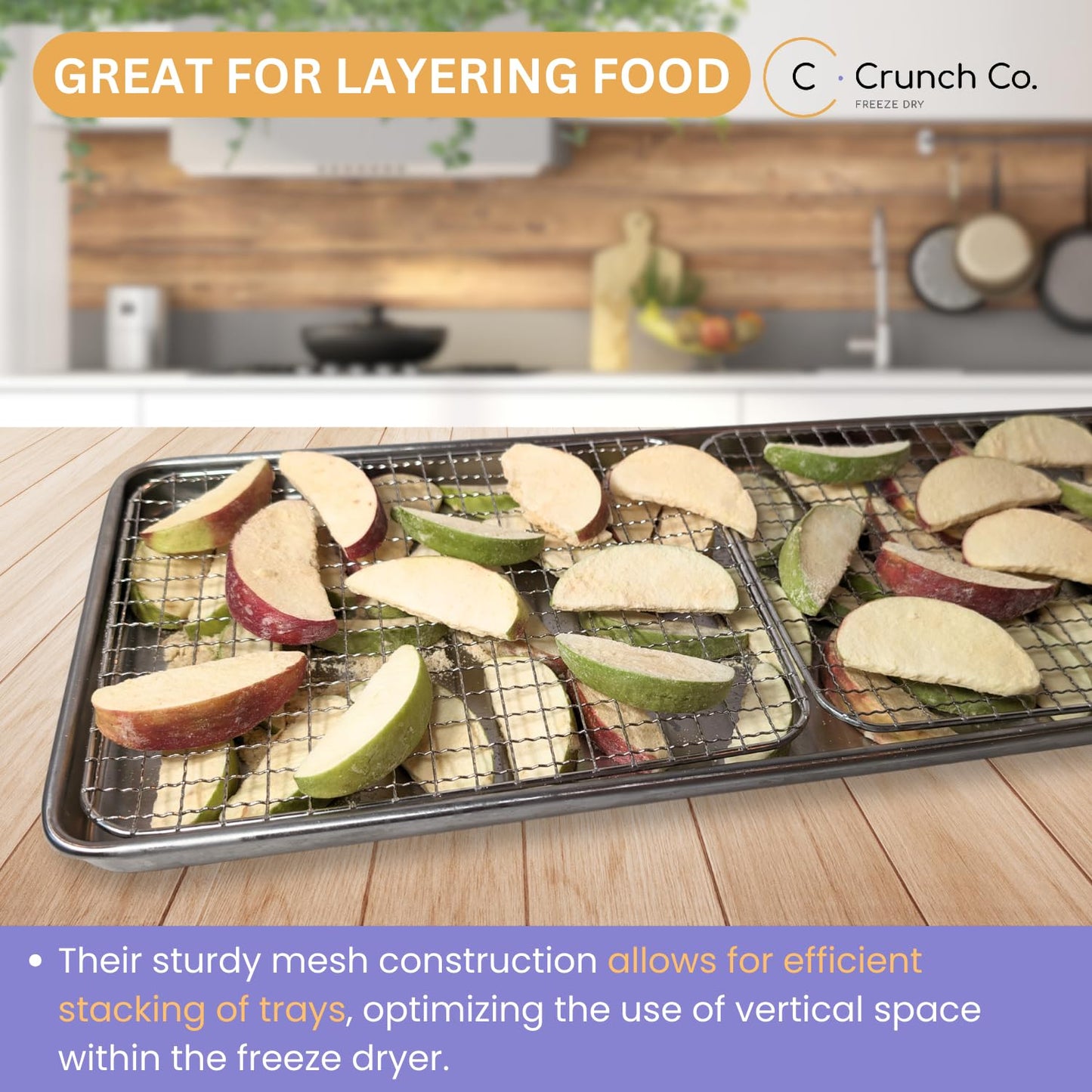 Crunch Co. Mesh Wire Tray Inserts for Harvest Right Medium Freeze Dryer Trays (Pack of 10)