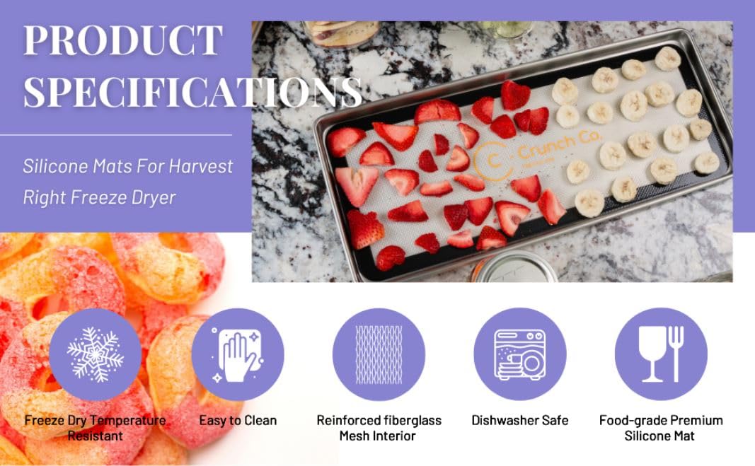 Crunch Co. Silicone Mats For Harvest Right Freeze Dryer